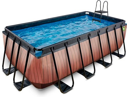 EXIT Toys Wood Pool rechteckiger Pool mit Rahmen in Braun, Breite: 253 cm, Volumen: 8870 l - Bild 1