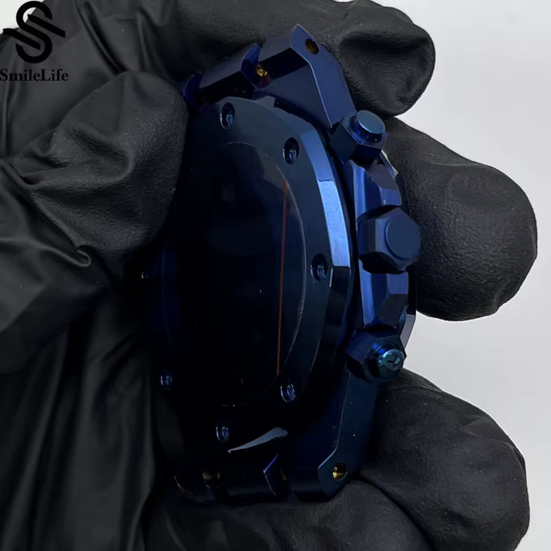 SmileLife Uhrengehäuse mit Armband, blau, 41 mm, Saphirglas, Quarzwerk, VK63-Uhrwerk, Uhrenzubehör - Bild 2