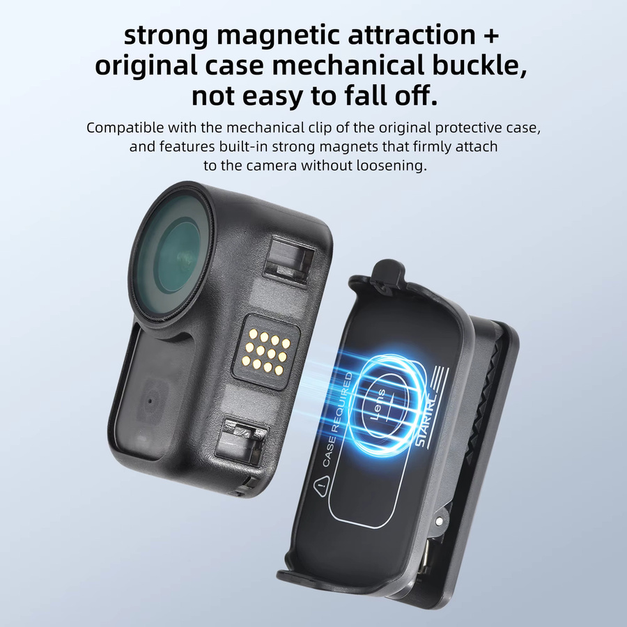 Magnetischer Rucksack-Clip-Halter für DJI OSMO NANO in Schwarz mit Schnellverschluss und Anti-Shake-Funktion, kompatibel mit DJI Original-Schutzhüllen - Bild 3