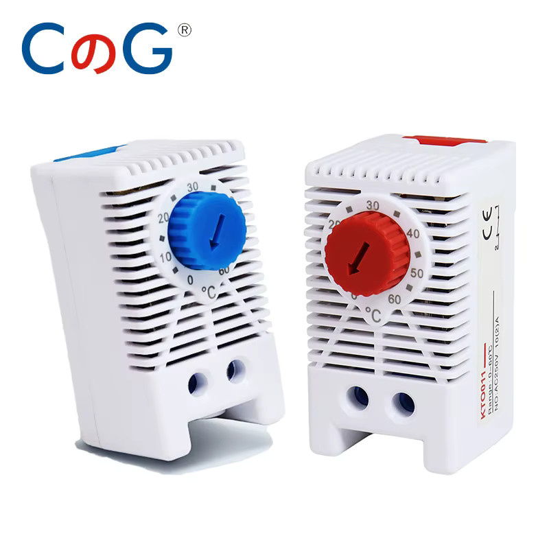 CG Mechanischer Temperaturregler KTO011 KTS011 Bimetall-Thermostat für DIN-Schienenschrank, NC/NO, 0-60 ℃, Weiß - Bild 1