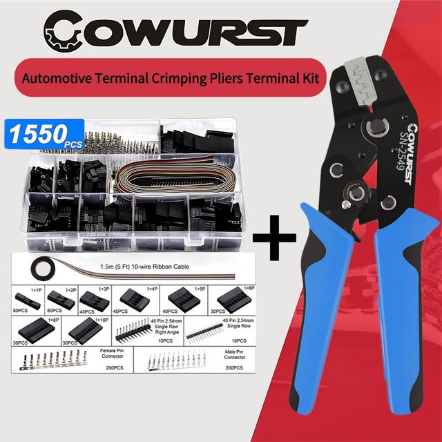Cowurst SN-2549 Terminal-Crimpzangen-Set, selbstjustierende Handcrimpzange für PH2.0 und XH2.54 Drahtverbinder-Crimpwerkzeug - Bild 1