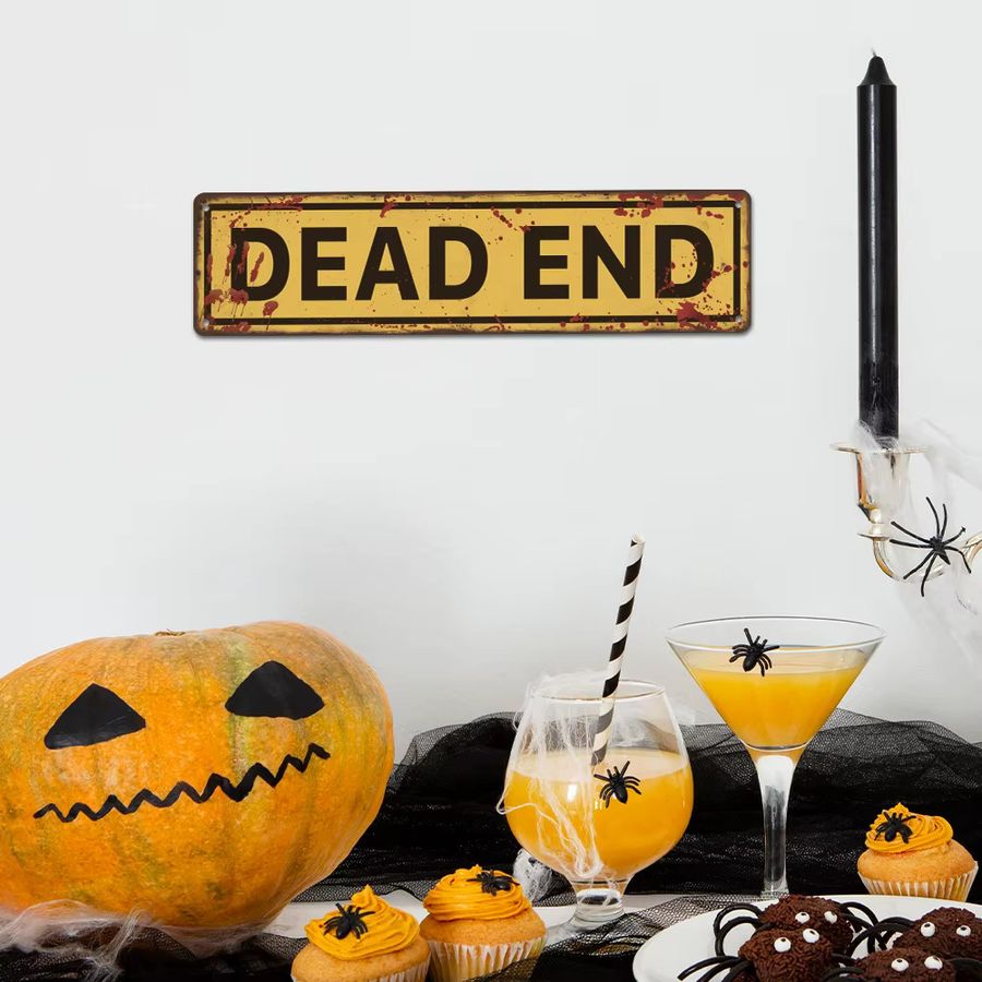 Putuo Decor Vintage-Straßenschild aus Metall als Wandkunst-Dekor für Halloween - Bild 2