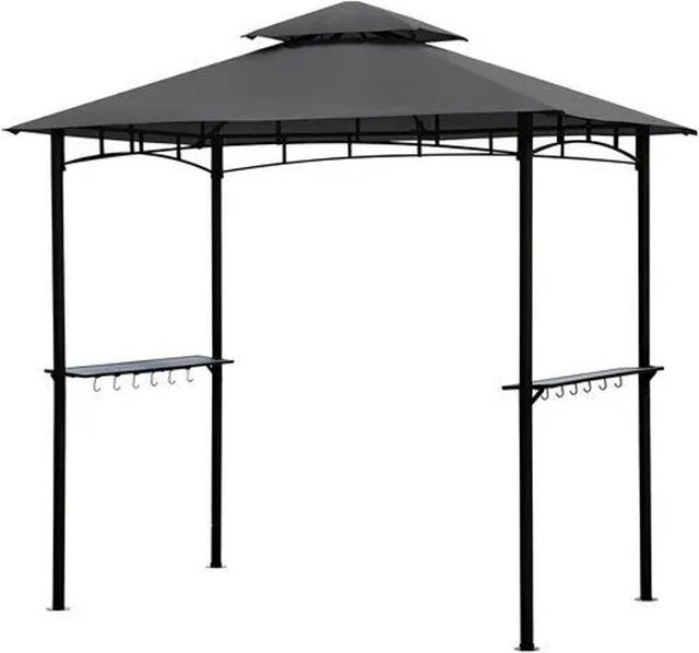 Sekey Grillpavillon Grau mit Ablage, Haken und Flaschenöffner, B/T: 245 x 150 cm - Bild 1