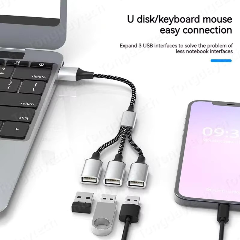 4-Port USB-C Hub OTG-Adapter für schnelle Datenübertragung mit MacBook Pro, Air und Multi-Geräten - Bild 5