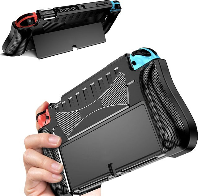 Mairuige Dockbare TPU-Schutzhülle für deine Nintendo Switch OLED in Schwarz oder Weiß - Bild 1