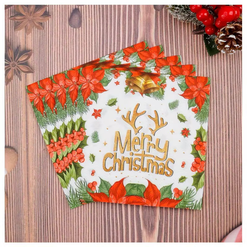 Dekorative Weihnachts-Einweg-Papierservietten in Mehrfarbig für deine Weihnachtsparty - Bild 2