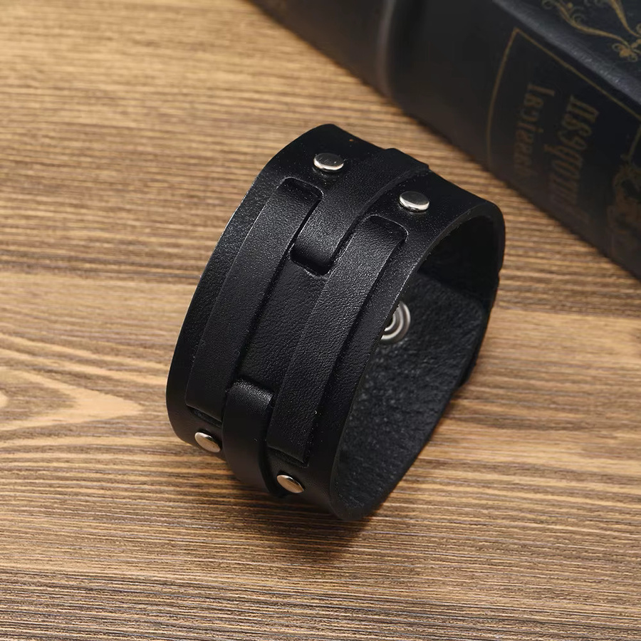 Lederarmband, Schwarz, Herren - Bild 2