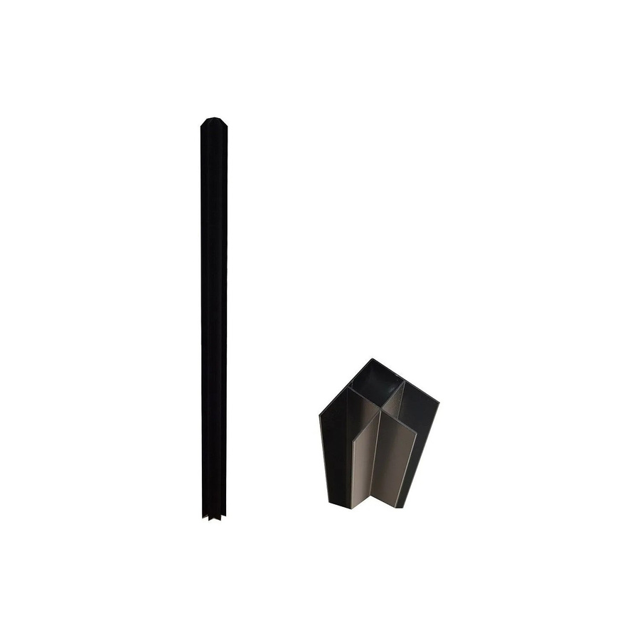 Vente-unique Zubehör für Glaswände Bayview in Schwarz aus Aluminium, Breite: 4,3 cm - Bild 2