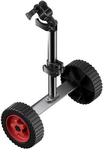 Corefit Stützräder für Rasentrimmer, höhenverstellbare Aufsatzräder aus Metall, rot - Bild 1