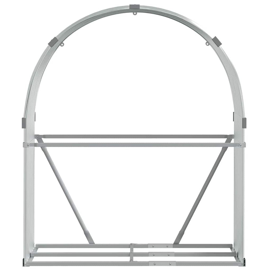 vidaXL Kaminholzunterstand aus verzinktem Stahl in Silber, B/T/H: 120 x 45 x 140 cm - Bild 3