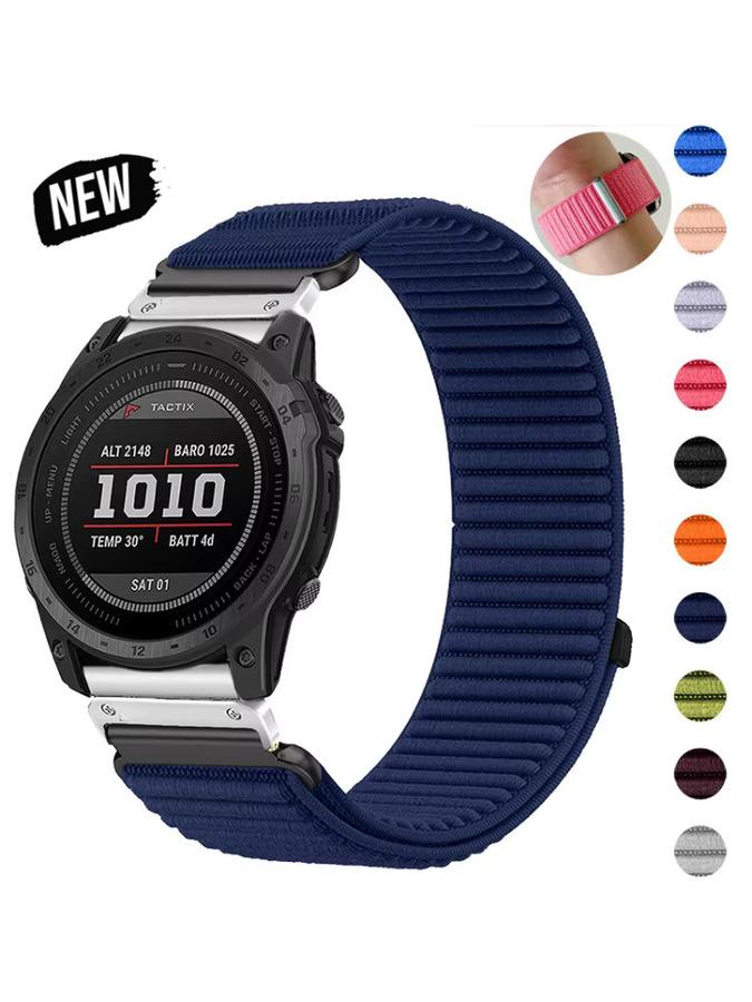 CAOWTAN Uhrenarmband Nylon, Schwarz, Unisex, 22 mm, 26 mm - Bild 4