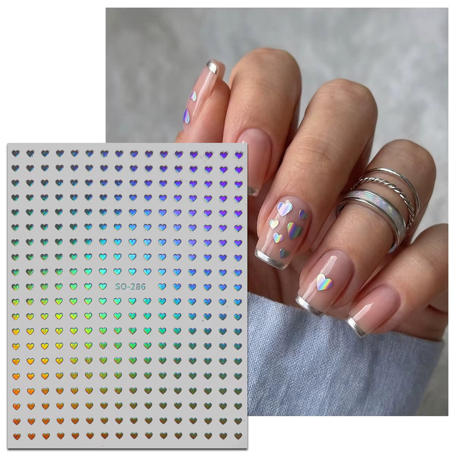 QIANJIKU Nagelaufkleber, Holografisch, Weiss, Metallic - Bild 3