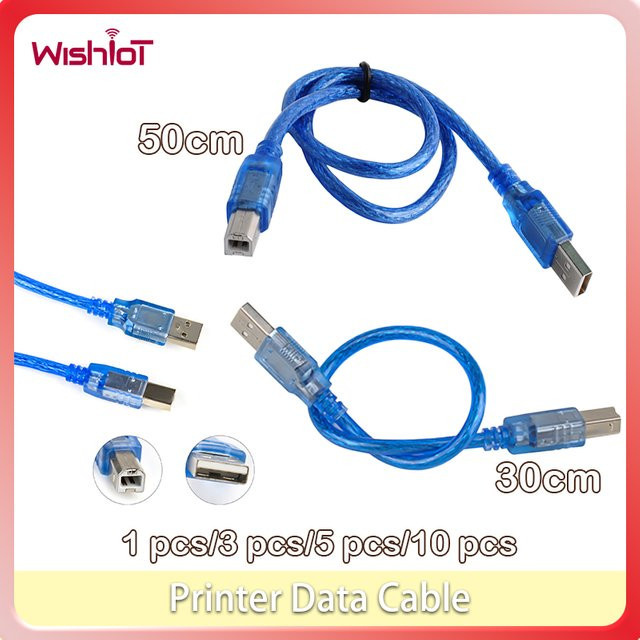 wishiot USB 2.0 Verbindungskabel mit quadratischem Anschluss für UNO 2560 in Transparent Blau - Bild 1