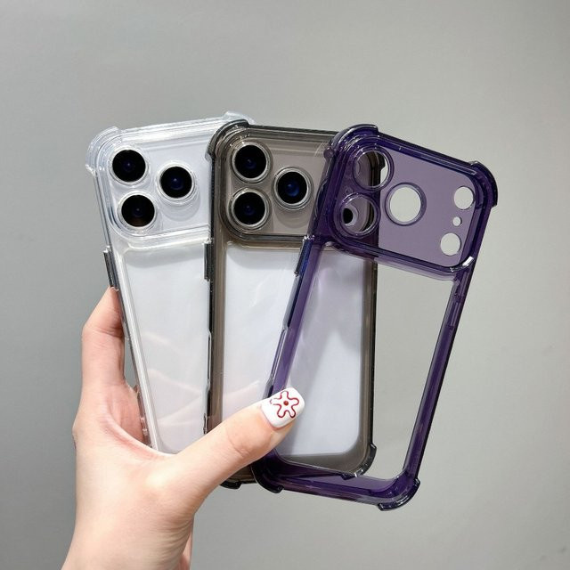 Stoßfeste transparente Handyhülle von szHAIyu für iPhone 17 Pro Max 17 Pro 17 Air 16 15 14 13 12 11 in Schwarz und Transparent - Bild 1
