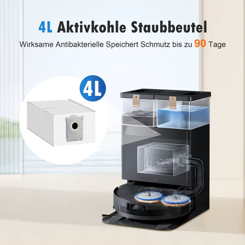 Ecovacs Ersatzbeutel für Deebot X8 Pro OMNI, X8 OMNI, X9 Pro Omni, T50 Pro OMNI, T50 MAX OMNI, T50 OMNI, T80 Omni und T80 Pro Omni in Weiß - Bild 2