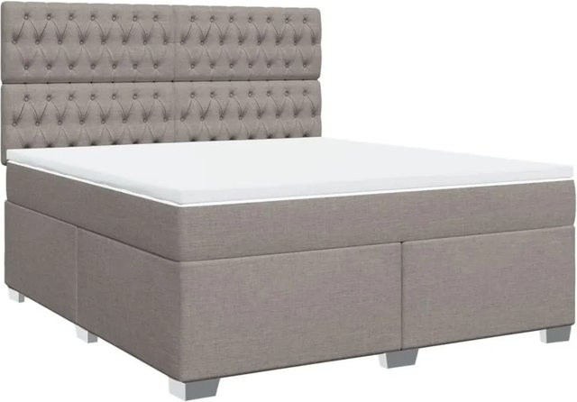 vidaXL Boxspringbett mit Matratze in Beige, Hybrid-Design mit Taschenfederkern, B/T: 180 x 200 cm - Bild 1