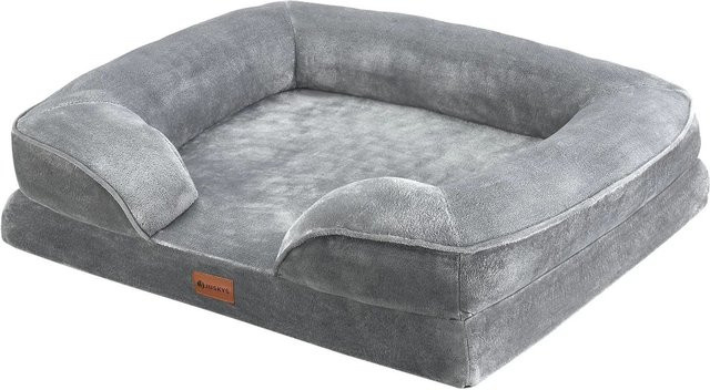 Juskys Hundebett Sheena Sofa Grau mit orthopädischem Schaumstoff und abnehmbarem Bezug B: 72 cm, T: 60 cm - Bild 2