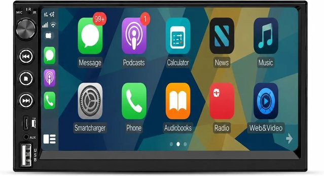 Junsun 2 DIN Carplay Display 7 Zoll in Schwarz - Bild 1