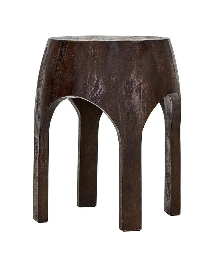 House Doctor Stuhl Hocker Woda aus Mangoholz Braun Höhe: 46 cm - Bild 1