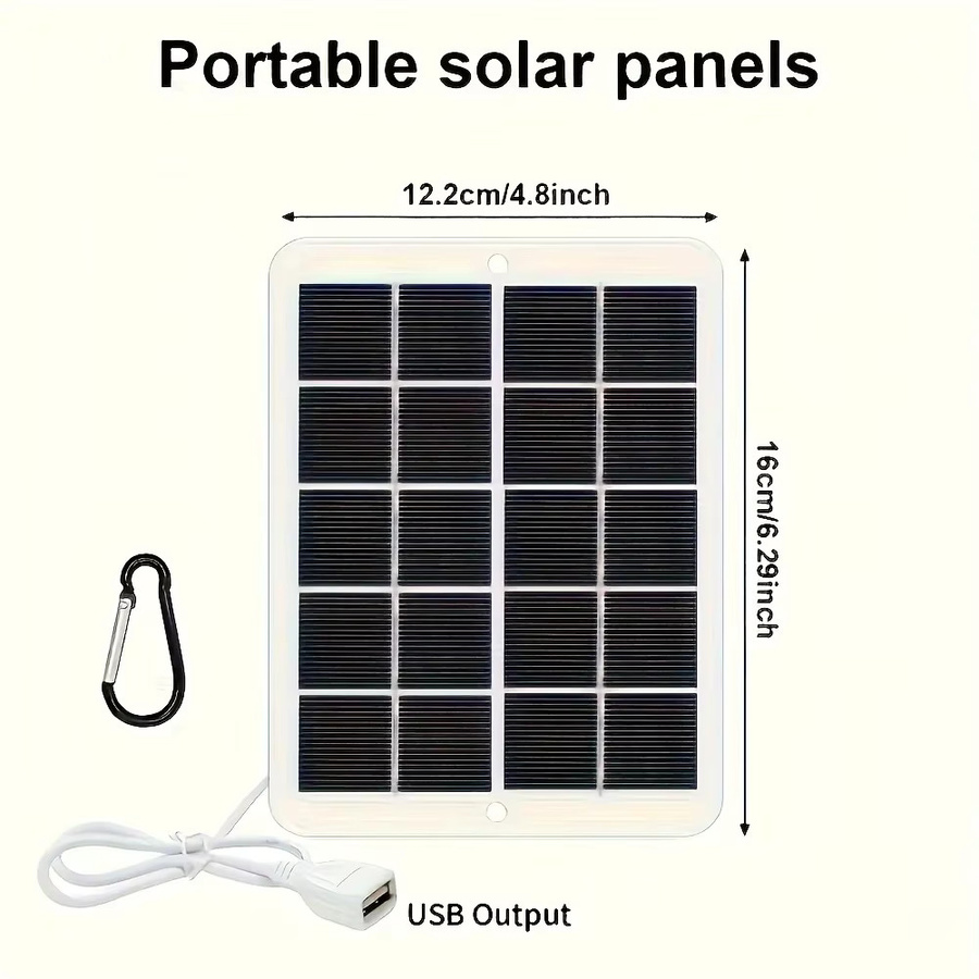 SNQP Faltbares Solar Panel Tragbares Flexibles Solarpanel mit USB-A Anschluss in Schwarz für Handy und Batterie Ladegerät 5V Wasserdicht - Bild 2