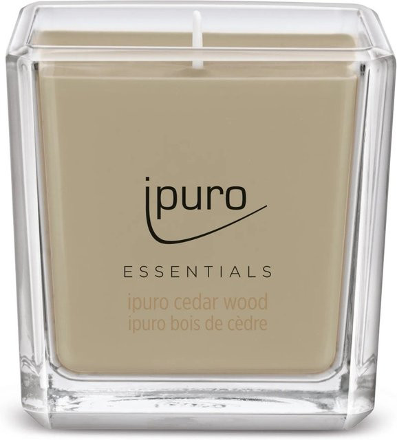 ipuro ESSENTIALS Duftkerze Cedar Wood mit holzigen Noten, 125g - Bild 1