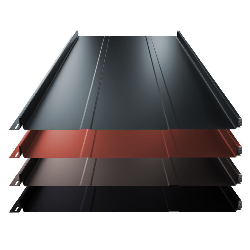 ThyssenKrupp Stehfalz Terrano Dach und Wand aus Stahl in Schwarz, Breite: 52,5 cm, Stärke: 0,50 mm - Bild 1