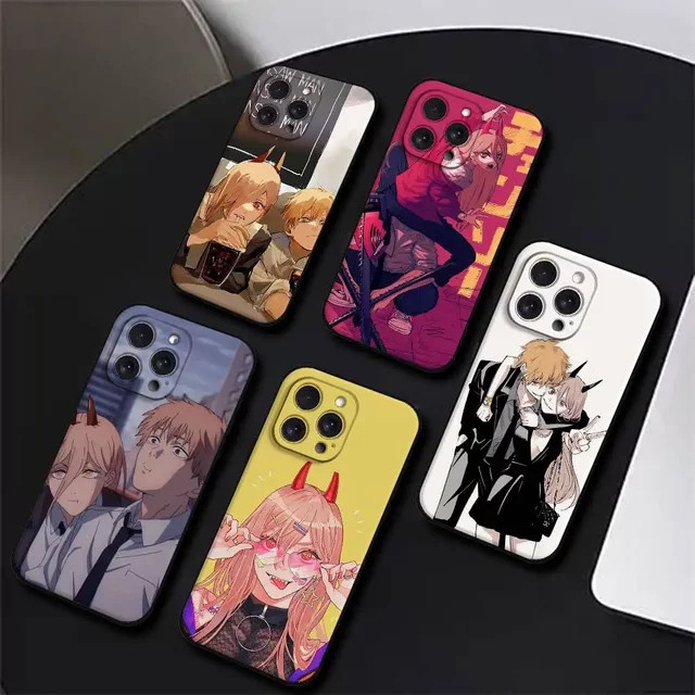 Anime Chainsaw Man Handyhülle aus schwarzem Silikon für Apple iPhone Modelle - Bild 1