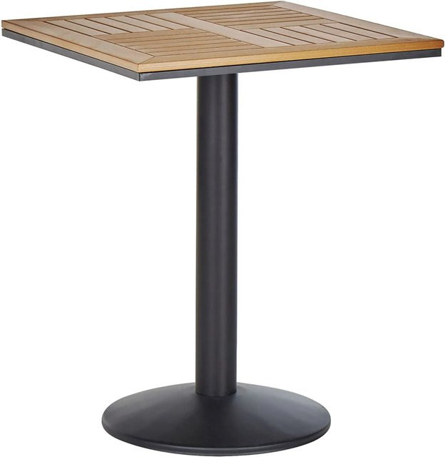 Beliani Gartentisch PALMI in Schwarz und hellem Holzton, quadratisch, B/T/H: 60 x 60 x 75 cm - Bild 1