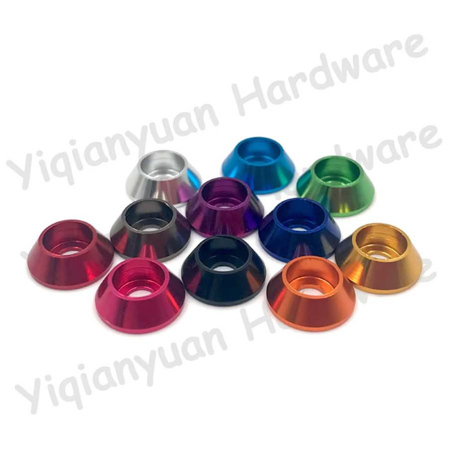 Yiqianyuan Aluminiumlegierung Unterlegscheiben für Kappenkopfschrauben als Dichtung, Mehrfarbig, RC Autozubehör, M2-M10 - Bild 2