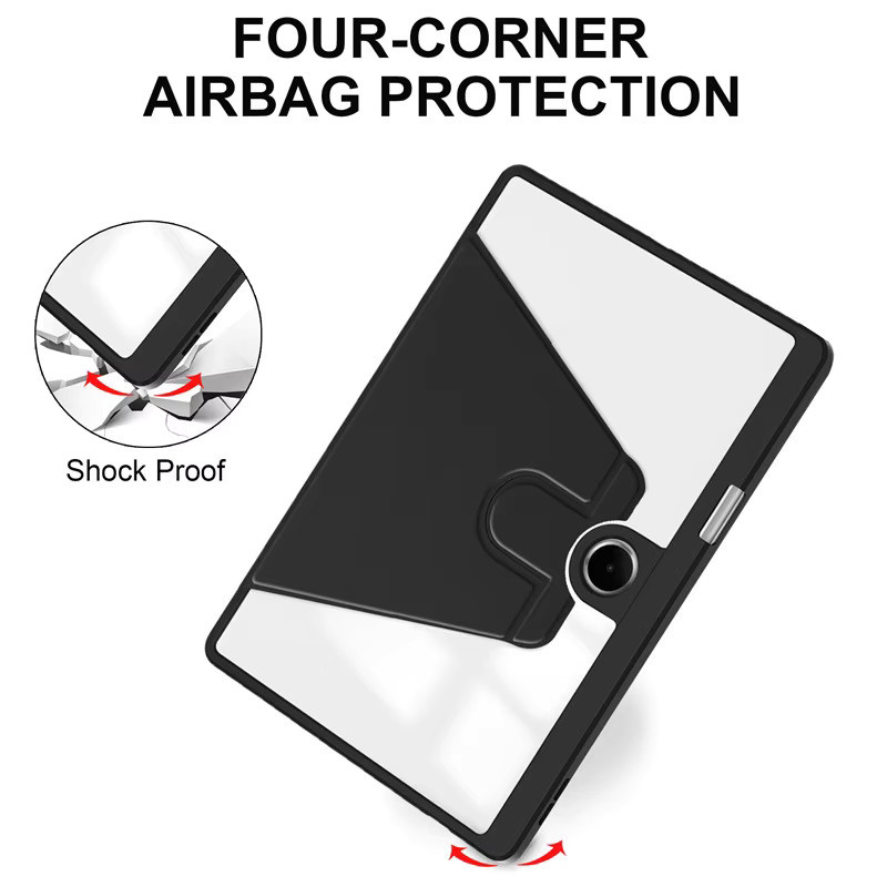Schutzhülle mit 360 Grad Rotation für OPPO Pad SE 11 Zoll 2025 OPD2417, transparente Acryl Rückseite mit Stifthalter - Bild 4