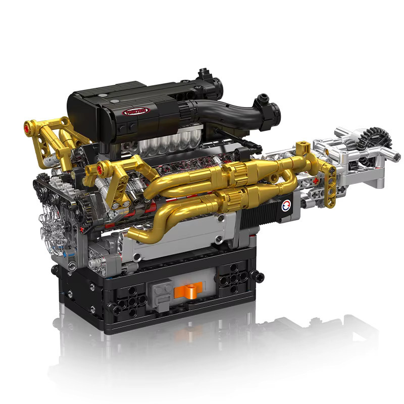 Wishiot 10224 V12 Motor-Bausteinmodell DIY-Mechanik-Montagesatz mit 974 Teilen in Mehrfarbig für Erwachsene und Sammler - Bild 6