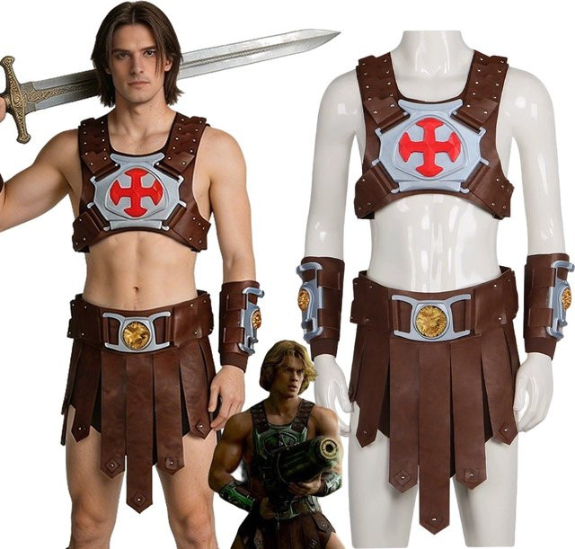 BOOCRE Masters Of The Universe He Man Cosplay-Kostüm, Uniform, Braun - Bild 1