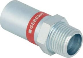 Geberit Mapress C-Stahl Übergang mit Außengewinde und Einschub, verzinkt, Silber, d 35xR 1 1/4 - Bild 1
