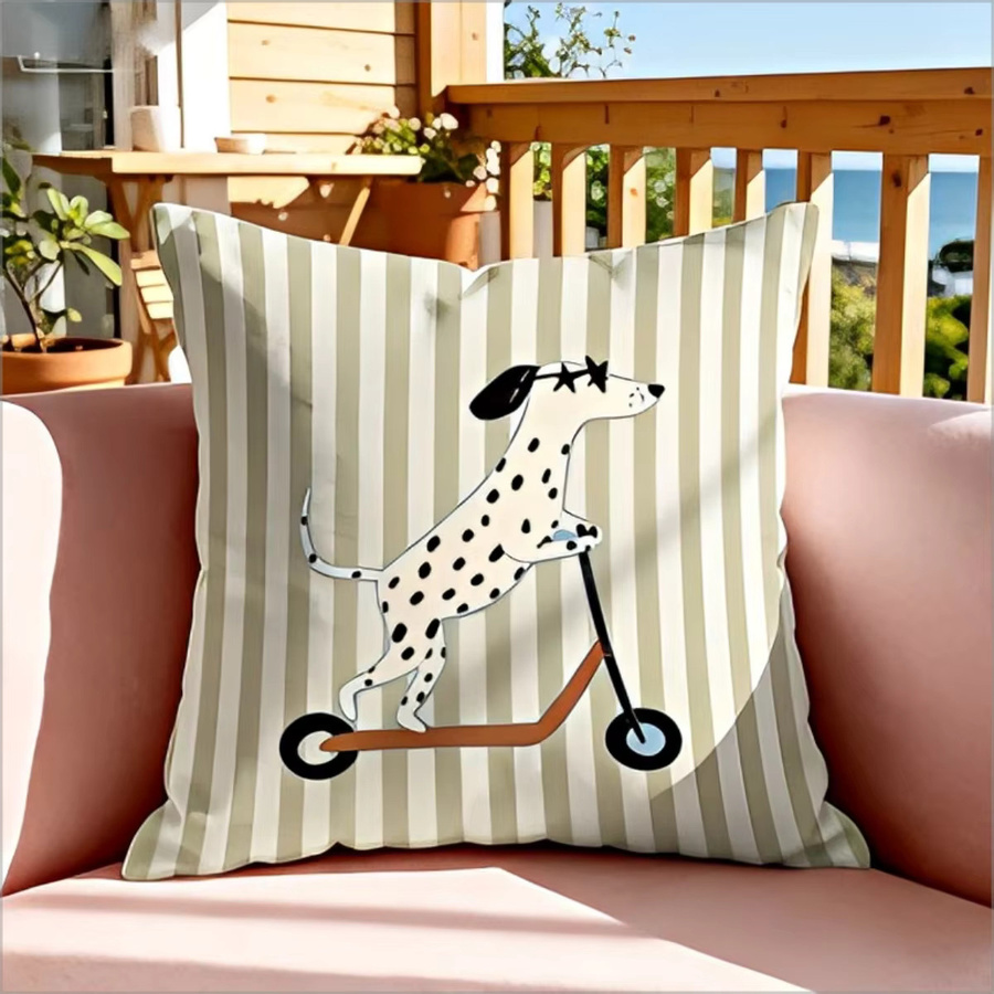 Dekorativer Kissenbezug mit Dalmatiner-Hund Motiv in Multicolour, quadratischer Roller-Kissenbezug für Sofa und Kinderzimmer, B/T/H: 45 x 45 x 45 cm - Bild 3
