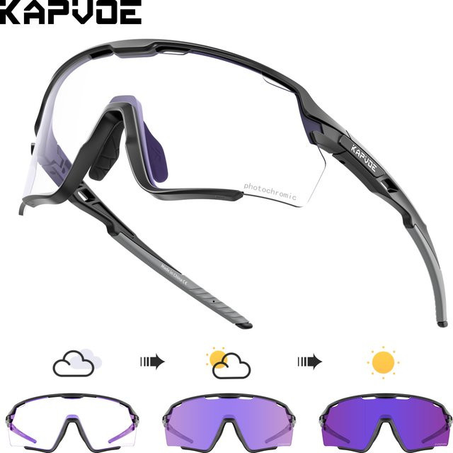 Kapvoe Sportsonnenbrille, Vollrand, Black, Unisex, Kunststoff - Bild 1