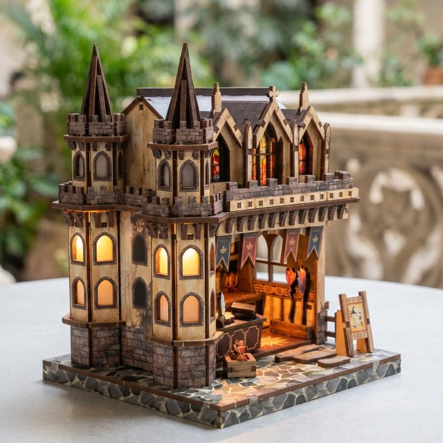 DIY Holz-Zauberladen-Cottage-Figuren, Mini-Haus mit Möbeln, Bausatz - Bild 1
