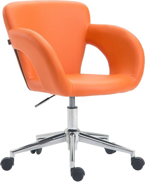 TPFLiving Bürostuhl Eddy in Orange, moderner Schreibtischstuhl mit Armlehnen und Höhenverstellung für Home-Office und Büro, B/T/H: 62,0 x 56,0 x 120,0 cm - Bild 1