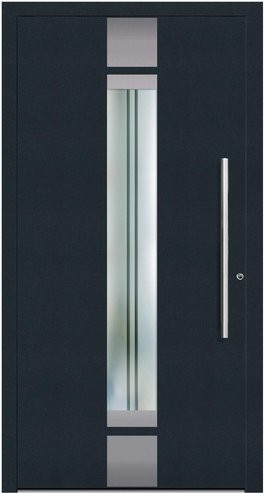 KNOCK Aluminium-Haustür Terra Nova in Anthrazit Grau mit Glaseinsatz und RC2 Schutz - Bild 1