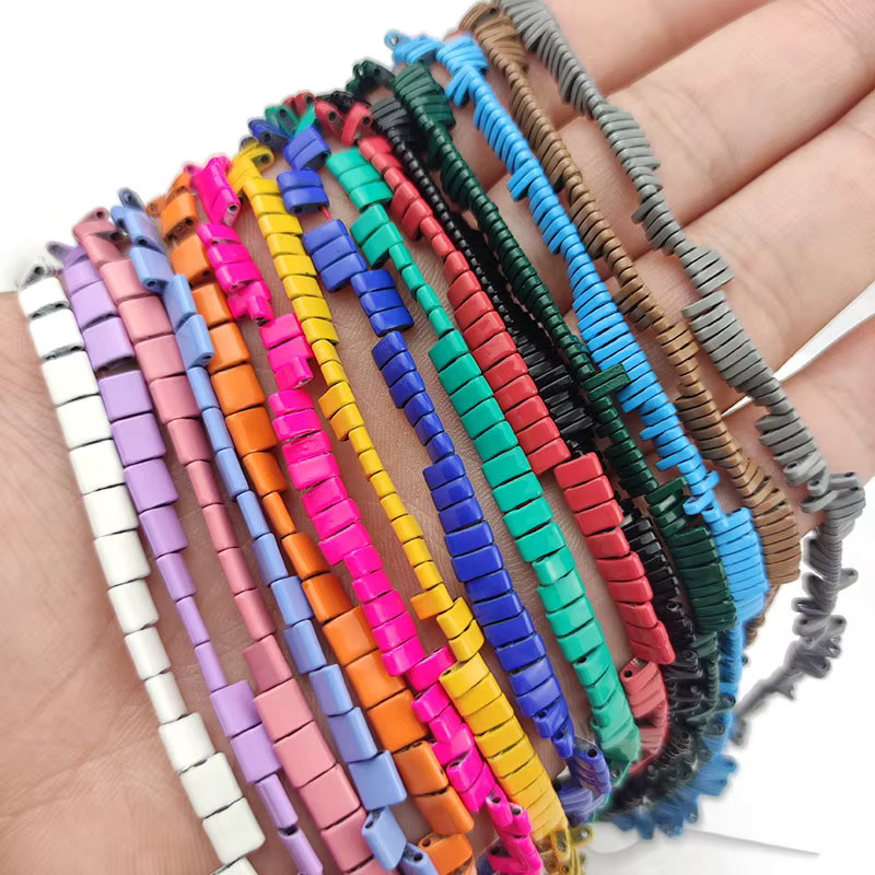 Hämatit Naturstein Abstandhalter Perlen, blau, grün, lila, rosa, Unisex - Bild 5