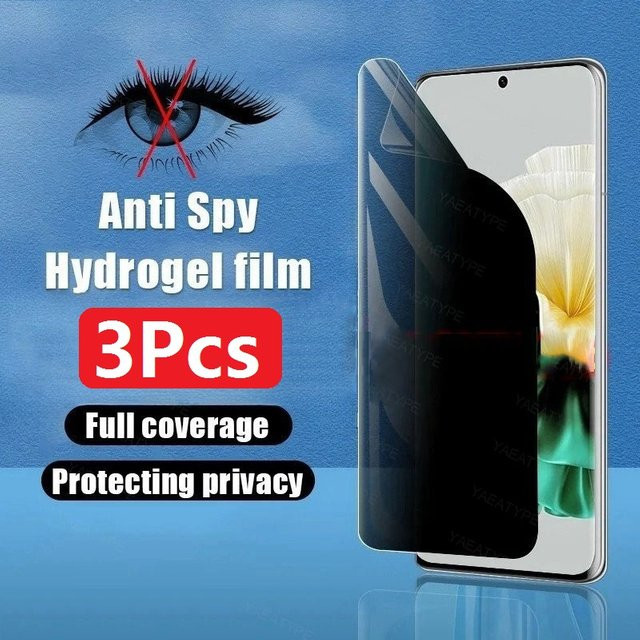 3er-Pack Privatsphäre Hydrogel-Displayschutzfolie für Xiaomi Redmi Note 7 8 9 10X 5G 11T 12 Pro Max transparent - Bild 1