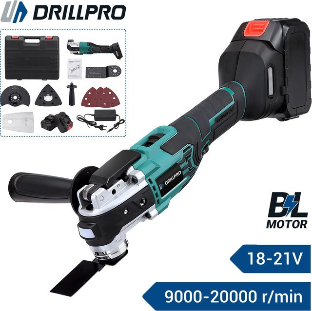 Drillpro Akkubürstenloser Oszillierender Multifunktions-Trimmer mit 20000 OPM und Schnellwechsel-System - Bild 1