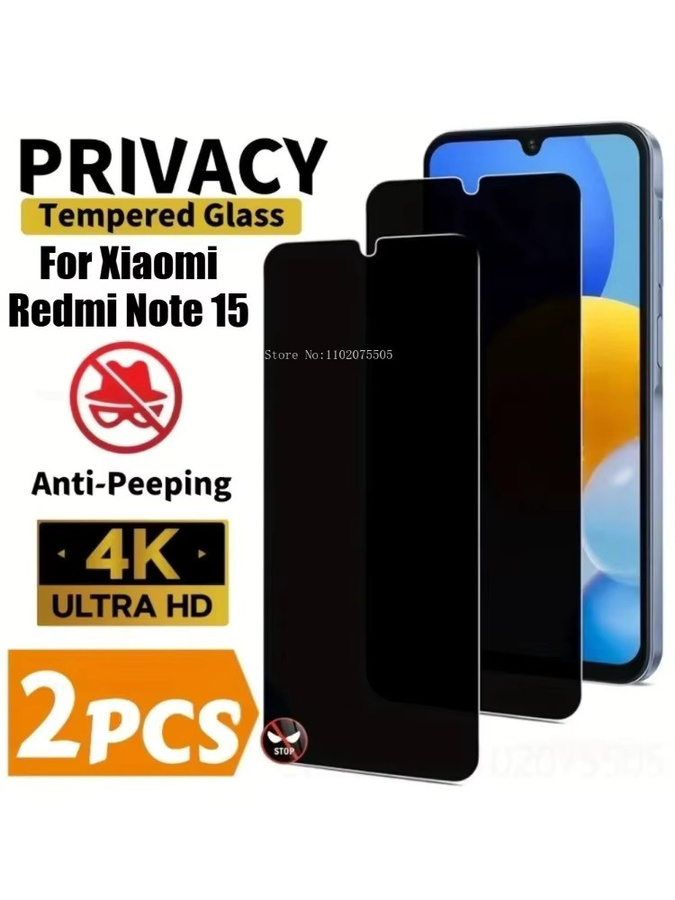 2 Stück DIXSG Anti-Spy Vollbild-Displayschutzfolie aus gehärtetem Glas für Redmi Note 14 5G 13 12 Pro 14S 12S 11S 15C 14C 13C 12C 10A Android - Bild 4