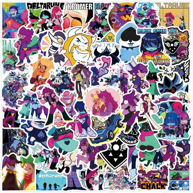 Deltarune Anime Sticker Set bunte Cartoon Aufkleber für Koffer Notizbuch und Gitarre - Bild 1