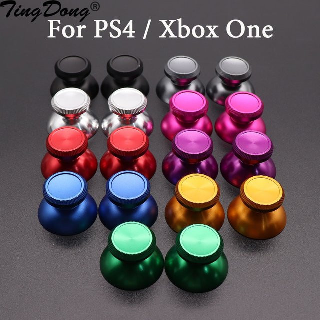 TingDong 2er-Set Aluminium Analog-Stick-Abdeckungen für PS4 und Xbox One Controller - Bild 1