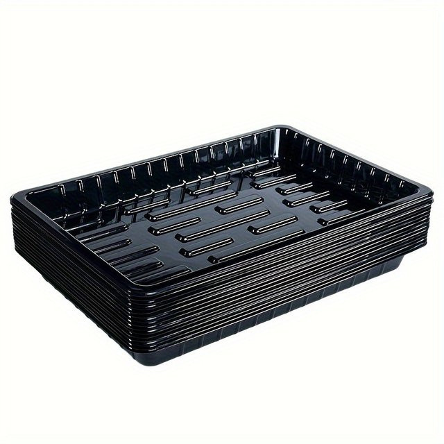 CH CACILLO Sämlingsschalen Set für Garten und Gemüse, 10 Stück, Schwarz - Bild 1