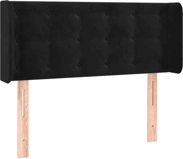 vidaXL LED Kopfteil in Schwarz aus Samt mit USB-Ladeport, Breite: 93 cm, Tiefe: 16 cm, Höhe: 78-88 cm - Bild 1