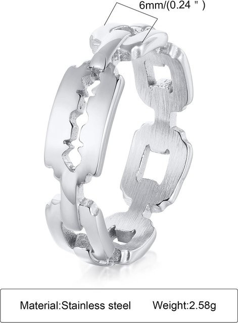Lucky Star Jewelry Rasierklingenring Edelstahl, Zirkonia, Unisex, Ring 11 - Bild 1