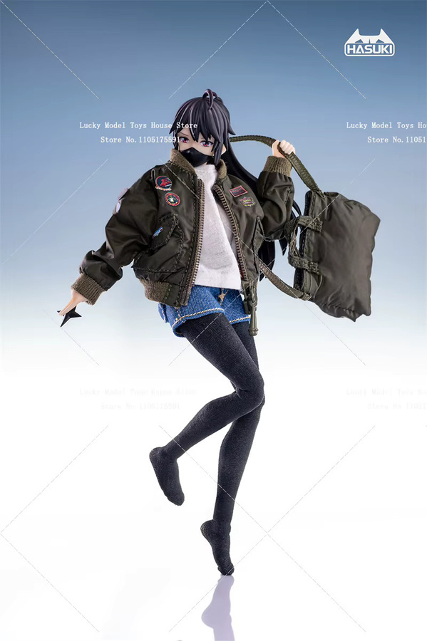 Hasuki Mobile Suit Girl, Zubehör, Pilotenjacke, weißes T-Shirt, Denim Shorts, Daunenjacke, Mantel - Bild 2