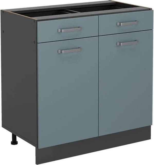 Vicco Küchenunterschrank R-Line Solid Schubunterschrank in Anthrazit und Blau-Grau mit einer Breite von 80 cm - Bild 2