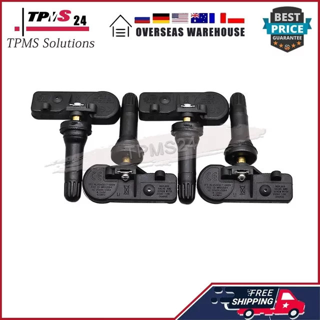 GANGLE 4er-Set Reifendruckkontrollsystem Sensoren für Chevrolet Silverado und GMC Sierra, 433 MHz, Schwarz - Bild 1